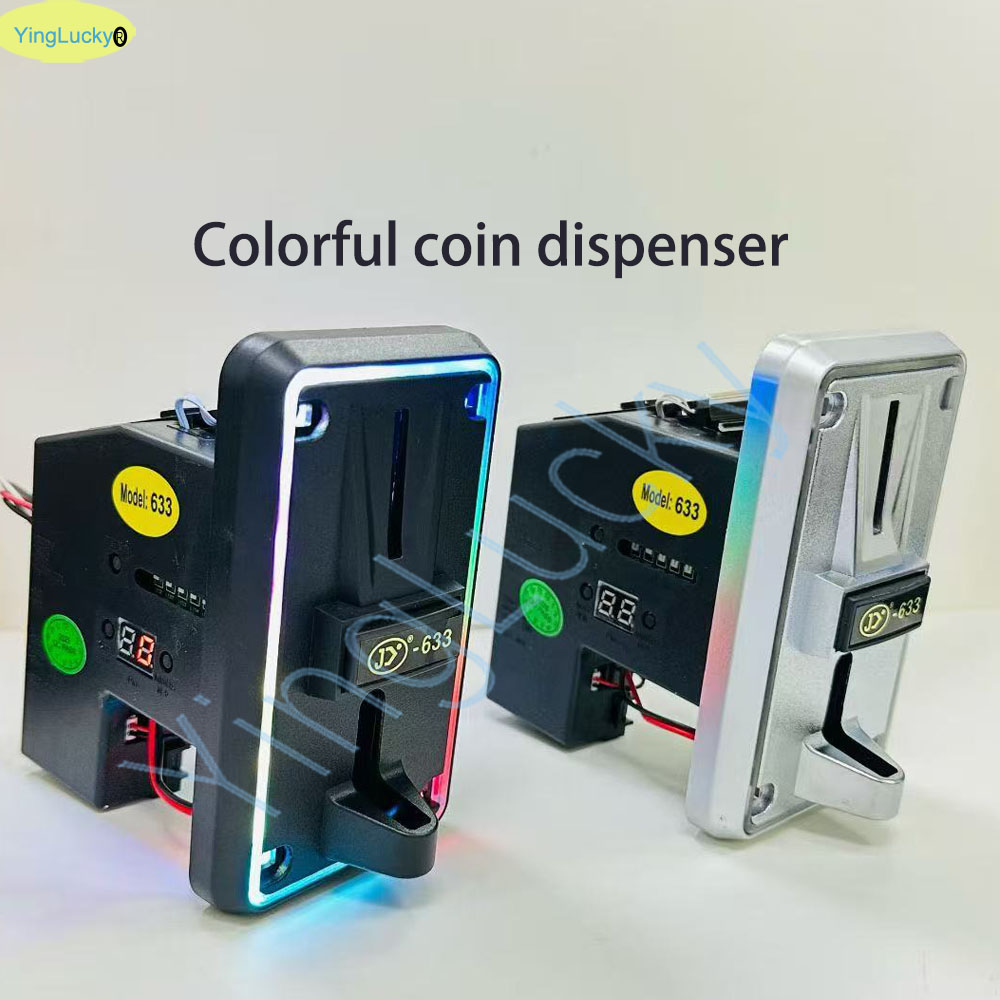 Coin Pusher Machine - ตัวรับเหรียญแบบหลายชนิดพร้อมไฟ LED สีสันสดใส รองรับเหรียญยูโร เหรียญเปโซ และบัตรเครดิต