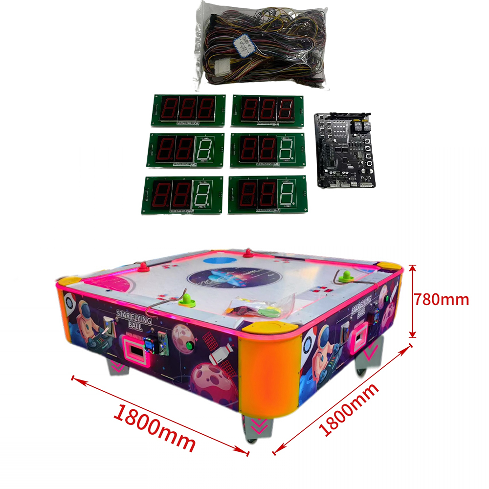 Skee Ball Arcade - ชุดเกมจำลองแอร์ฮอกกี้ 4 ผู้เล่นรุ่นล่าสุด แบบตู้เกมหยอดเหรียญ รองรับภาษาอังกฤษ พร้อมตู้จ่ายตั๋ว