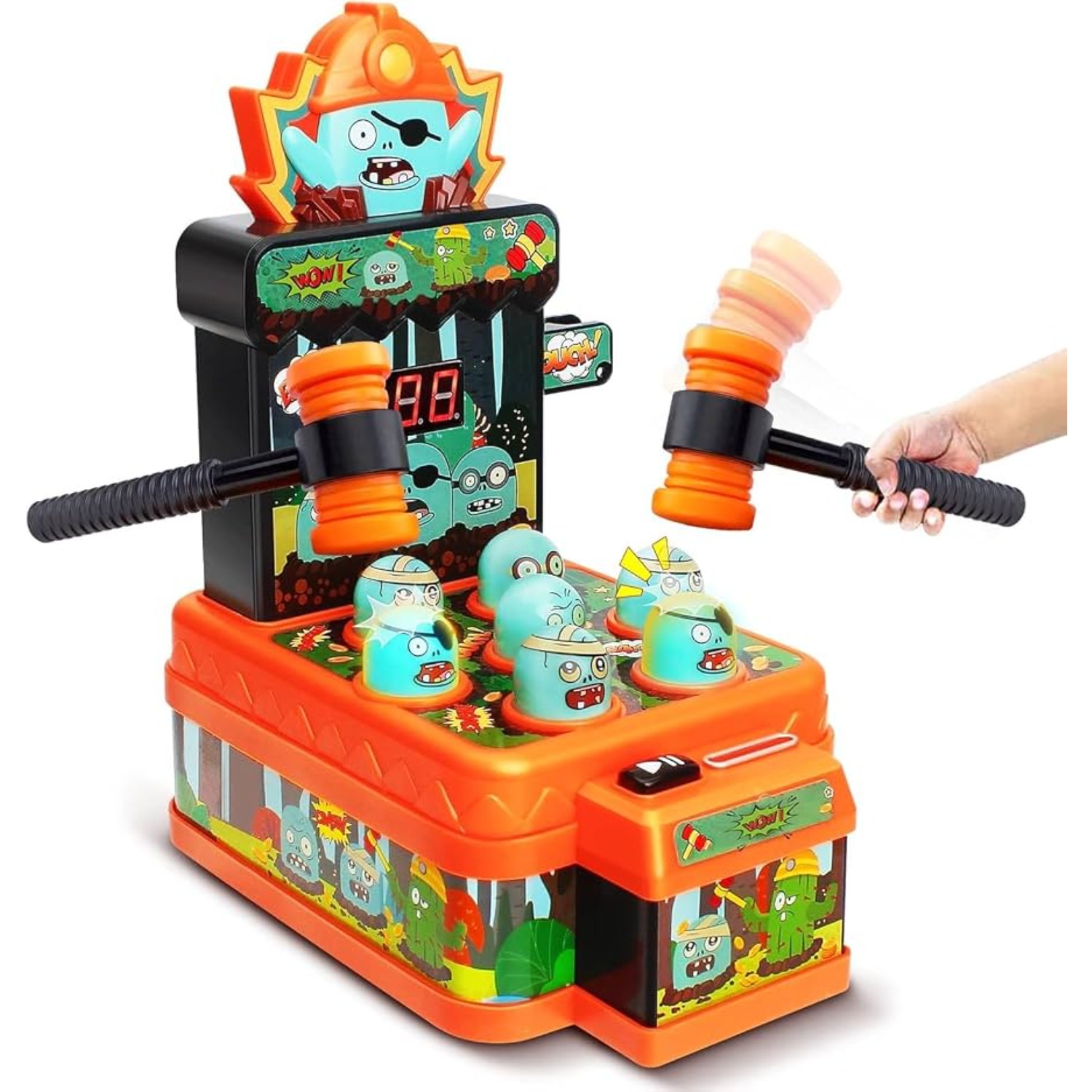 Skee Ball Arcade - ของเล่นเกมตีซอมบี้สำหรับเด็ก เกมอาร์เคดขนาดเล็ก ของเล่นทุบและตีแบบอิเล็กทรอนิกส์ ของขวัญสำหรับเด็กวัยหัดเดิน เด็กชาย
