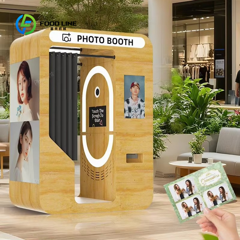 Photo Booth Machine - บูธถ่ายภาพไม้แบบพกพาสั่งทำพิเศษ ตู้ถ่ายภาพวินเทจ ตู้ถ่ายภาพแบบปิด ตู้ถ่ายภาพแบบชำระเงินตามจำนวนภาพที่พิมพ์